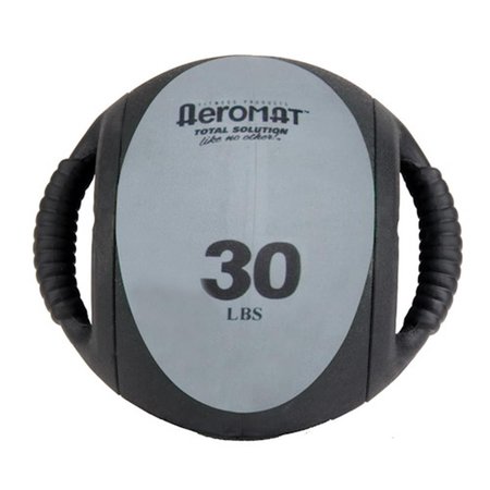 AEROMAX Dual Grip Power Med Ball 9 in. Dia. 30 LB Black- Gray AE12836